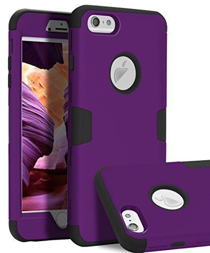 iPhone 6 Plus Case, iPhone 6s Plus Case,TOPSKY Three Layer Heavy Duty High Impact Resistant Hybrid Protective Cover Case For iPhone 6 Plus and iPhone 6s Plus (Only For 5.5"), Purple / Black