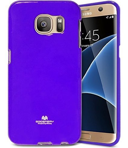 S7 EDGE Case Low Profile for Samsung Galaxy S7 EDGE Pearl Glitter MERCURY Jelly Case TPU Case Drop Protection Ultra Slim TPU Case Cover Anti-Yellowing  Discoloring Finish - Purple