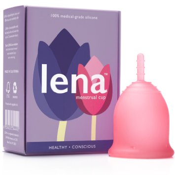 LENA Menstrual Cup - Made in California - FDA Registered - LARGE - Heavy Flow - Medical Silicone - Alternative to Pads and Tampons