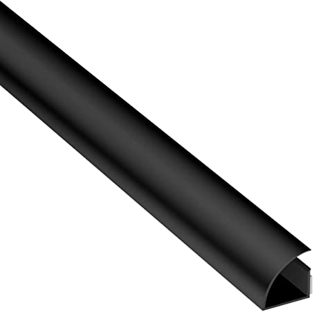 D-Line 1MCT2222B CableTraC, Quarter Round Tidy Solution, Cable Management for Corners, Popular Floor Trim Alternative-22mm (W) x 22mm (H) x 1-Meter (L) -Black, Quadrant (22x22mm)