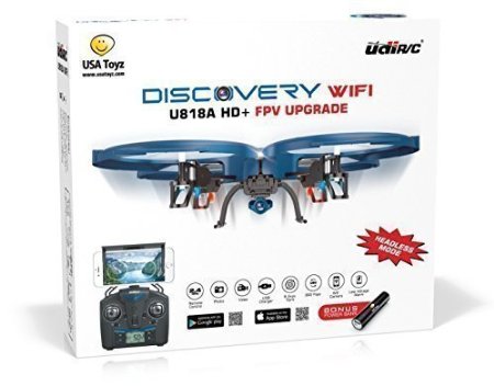 UDI U818A WiFi FPV RC Quadcopter Drone with HD Camera - 24GHz 4 CH 6 Axis Gyro RTF Includes BONUS BATTERY  Power Bank Quadruples Flying Time