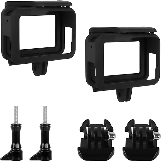 YANGMING 2 Pack Housing Case Frame Mount for GoPro Hero 7/6/5/(2018),Protective Shell Case Opening Frame Mount Action Camera Accessory Kit with Quick Pull Movable Socket and Screw