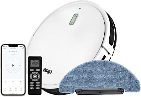 Venga! Robot Vacuum Cleaner with Mop, Gyroscope Navigation and App, White, VG RVC 3001 WH