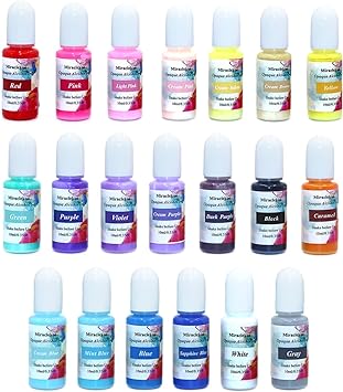 Alcohol Ink Set Opaque Alcohol Pigment Resin Dye Self-Sinking Alcohol Inks Pastel Colors for Epoxy Resin Coloring, Petri Dish Making, Tumbler Cup Making,0.35 oz Each,20 Colors