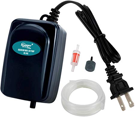 Hygger Small Air Pump for Aquarium, 50GPH Oxygen Pump for 1-35 Gallon with Accessories Air Stone Check Valve Air Tube