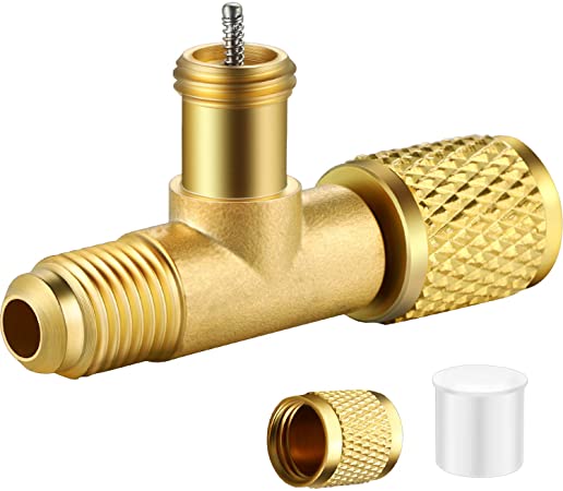 Quick Coupler Access Tee 1/4 Inch Valves Core CD9611 Tee Adapter with Swivel Connector Compatible with Gauge Deep Vacuum Pump Manifold