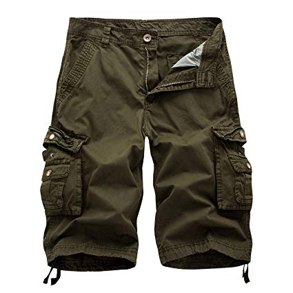 Osmyzcp Mens Cotton Relaxed Fit Camouflage Camo Cargo Shorts