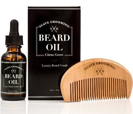 Suave Grooming Beard Oil and Beard Comb - The Best Beard Oil and Beard Conditioner Softener in One for Beard Care. Beard Comb Kit Includes The Best Beard Oils to Promote Beard Growth. 1oz Bottle.