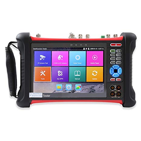 Wsdcam 7 inch All in One 1080p Retina Display IP Camera Tester Security CCTV Tester Monitor with SDI/TVI/AHD/CVI/Multimeter/TDR/OPM/VFL/POE/WIFI/4K H.265/HDMI in&Out/Firmware Update X7-MOVTSADH
