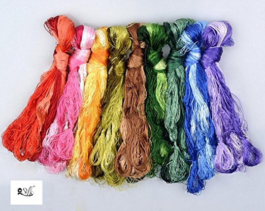 2500 Silk Art China Natural 100% Mulberry Silk Floss Handmade Embroidery Woven Jewelry Threads DIY Kits 50 Colors 336 feet SIX001
