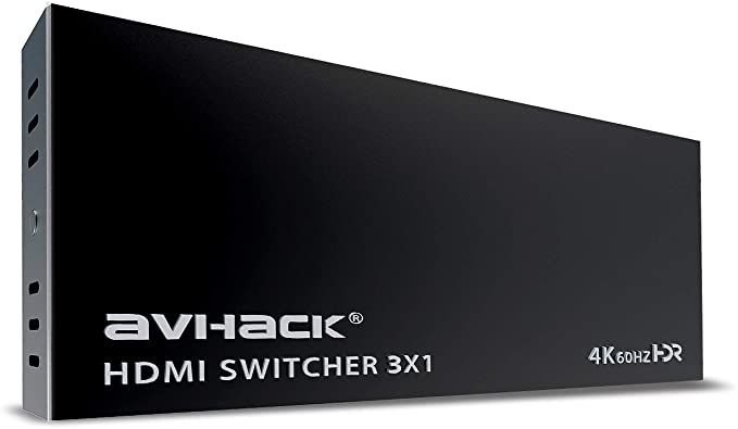 HDMI Switch Avhack Hdmi Switch with Remote 3 in 1 Out HDMI Switch Selector 4K 60Hz HDMI Switcher Ultra HD 3D 2160P 1080P for DVD,PS3/4 TV/X Box Fire Stick Blu-Ray Player