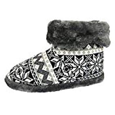 Dunlop Men's Snugg Warm Fairisle Print Design Slipper Boot