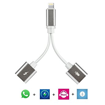 LONIBO iPhone IOS 11 Headphones Jack Charge and Audio Splitter Lightning to Audio Charging Adapter for Earphone for iPhone X /iPhone 8 Plus /iPhone 8 /iPhone 7 Plus /iPhone 7