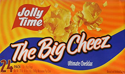 Jolly Time The Big Cheez Gourmet Cheddar Cheese Microwave Popcorn, Bulk 24-Count Box