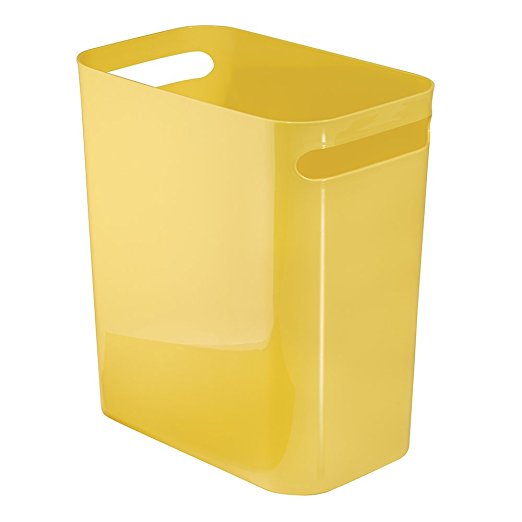 InterDesign Una Wastebasket Trash Can 12", Yellow