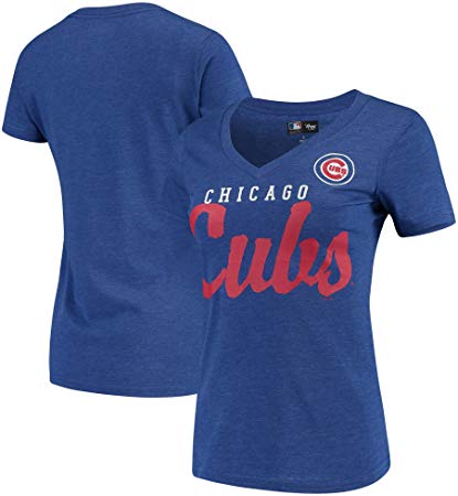 G-III 4her by Carl Banks Chicago Cubs Women's Game Day V-Neck T-Shirt - Royal