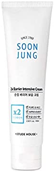 ETUDE HOUSE SoonJung 2x Barrier Intensive Cream 60ml - Hypoallergenic Shea Butter Hydrating Facial Cream for Sensitive Skin, Panthenol and Madecassoside Heals Damaged Skin