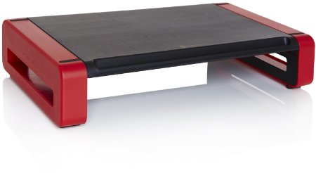 SCROLLS & SCRIBES® MONITOR STAND - For Single Computer LCD, Laptop, Mobile, Tablet - Ergonomic - Universal - Money Back Guarantee (Red)