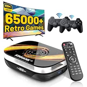 Kinhank Retro Video Game Console Built in 65000  Classic Games, Super Console X3 Plus Retro Gaming Console with 65 Emulators,EmuELEC 4.6/Android 9.0/CoreE,2.4G 5G WIFI,BT 4.0,Best Gift