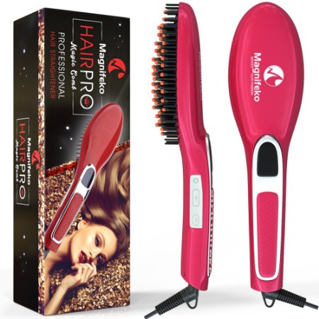 Magnifeko Brush Straightener Hair Straightening Styling Detangling Comb for Natural Silky Hair