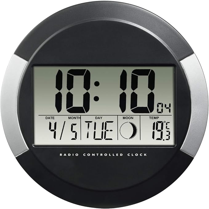 Hama DCF PP-245 Wireless Wall Clock, One Size, Black/White