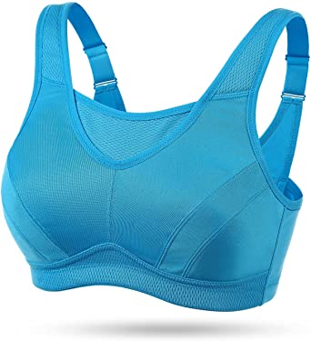 WingsLove Women's High Impact No Bounce Full Support Wirefree Workout Sports Bra