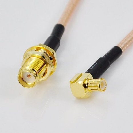 RF coaxial coax cable assembly SMA female to MCX male right angle 6