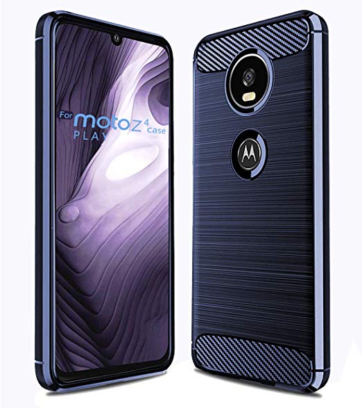 Moto Z4 Case，Moto Z4 Play Case,Sucnakp TPU Shock Absorption Cell Phone Cases Technology Raised Bezels Protective Cover for Motorola Moto Z4 Play Case (Blue)