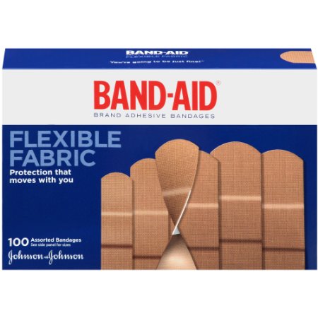 Band-Aid Brand Adhesive Bandages Flexible Fabric Assorted 100 Count