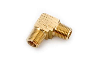 Anderson Metals 06130 Brass Pipe Fitting, 90 Degree Barstock Elbow, 1/4" NPT Male x 1/4" NPT Male Pipe