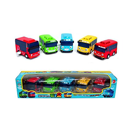 Tayo Little Bus Wind Up Toys, 5 Pieces (Tayo, Rogi, Gani, Rani, and Cito)