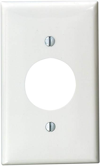 Leviton, White 80704-W 1-Gang Single 1.406-Inch Hole Device Receptacle Wallplate, 1 pack