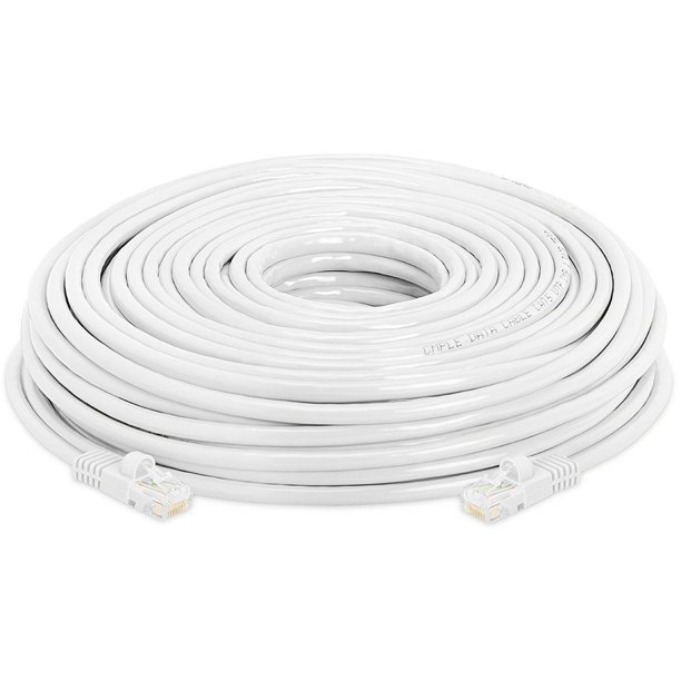 CableVantage RJ45 Cat6 100FT 100 ft Ethernet LAN Network Cable for PS Xbox PC Internet Router White