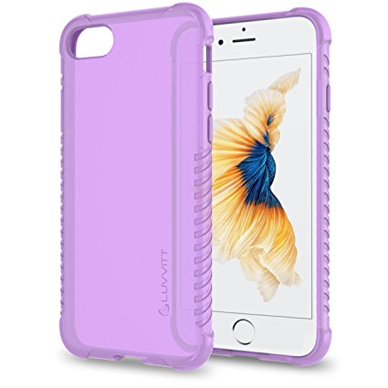 iPhone 7 Case, LUVVITT [Clear Grip] Soft Slim Flexible TPU Back Cover Transparent Rubber Case for Apple iPhone 7 - Transparent Violet Pink