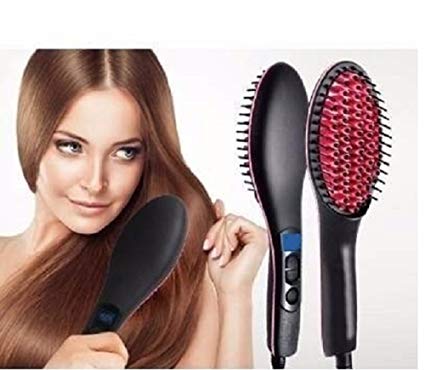 DALING 2 In 1 Hair Straightener Brush - Black