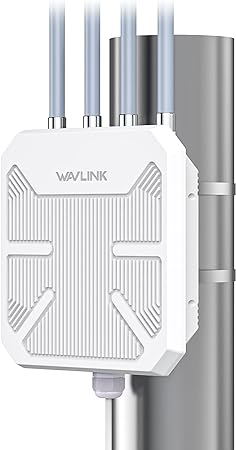 WAVLIN AX1800 Outdoor WiFi 6 Extender Long Range, WiFi 6 Outdoor Wireless Access Point, Support Active PoE, 4x8dBi Antennas,Outdoor WiFi Solution,IP67,Up to 128 Devices for Farm,Yard,RV,Campsite,Park