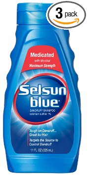 Selsun Blue Medicated Dandruff Shampoo 11-Ounce Bottles (Pack of 3)