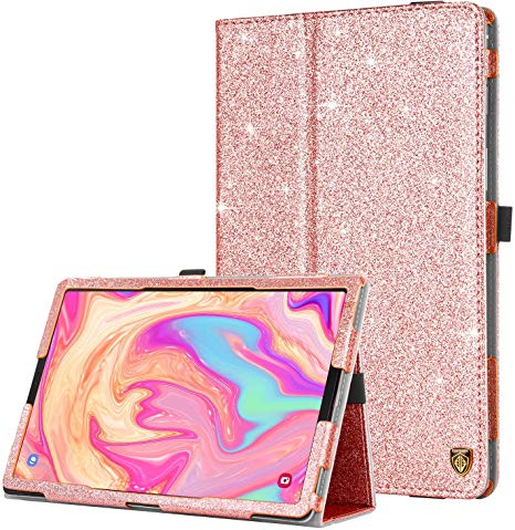 Galaxy Tab S5e Case, BENTOBEN Slim Glitter PU Leather Smart Auto Wake/Sleep Cover Stand Shockproof Protective Tablet Case for Samsung Galaxy Tab S5e 10.5 Inch SM-T720/SM-T725 2019 Release, Rose Gold