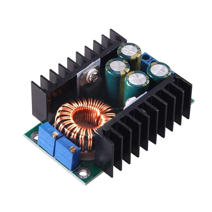 Aoicrie DC Buck Boost Converter 12A 300W MAX DC Step Down Buck Converter Constant Current Converter 24V to 12V Adjustable Regulator Module 7V-32V to 0.8V-28V Power Supply Module