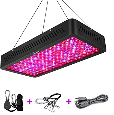 LED Grow Lights, KINGBO 1500W 12-Band Full Spectrum LED Grow Lamp with Optical Lens & Daisy Chain & Double Chip/Three Chip, High Efficient for Indoor Plants Veg and Flower (Real Draw: 303±5% watt)