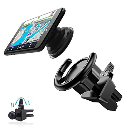 Pop Out Stand Car Mount, KINGBACK 360° Rotation Air Vent Phone Holder for Pop Socket Stand Grips Users,Strong Adjustable Tightness Clip Fit for All Collapsible Pop Grip