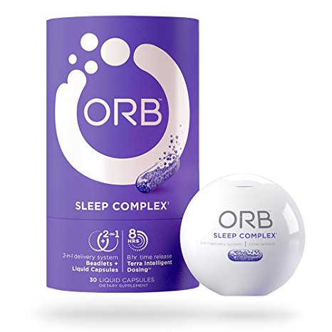 ORB Sleep Aid Supplement - Helps Natural Sleeping & Insomnia Relief with Essential Oils   Herbal Formula Melatonin, Valerian, Chamomile | Calms & Aids Better Sleep | TimeRelease B12 Vitamins, 30 count
