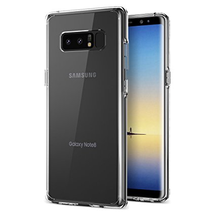 Note 8 Case, Trianium Clarium Series For Samsung Galaxy Note 8 Case / Note8 Clear Hybrid Cover [Scratch Resistant] Ergonomic Cushion Shock-Absorbing TPU Bumper   PC Hard Back Panel - Clear (TM000229)