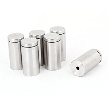 1" Dia 2" Long Round Stainless Steel Standoff 6 Pcs for Glass Hardware