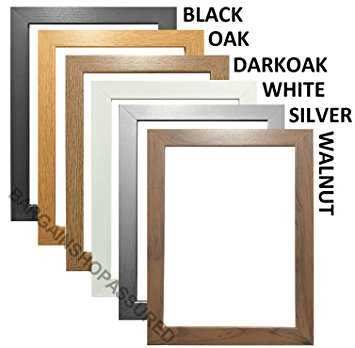 MODERN STYLE SOLID WOODEN EFFECT PICTURE FRAMES PHOTO FRAMES POSTER FRAMES READY TO HANG OR TO STAND (18 x 14 INCHES, WHITE)
