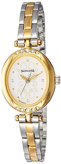 Sonata Analog White Dial Women's Watch-NK8118BM01