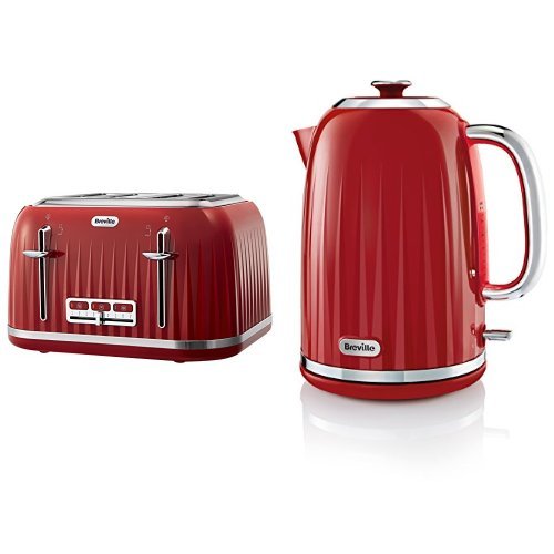 Breville Impressions 4 Slice Toaster and Kettle Bundle - Red