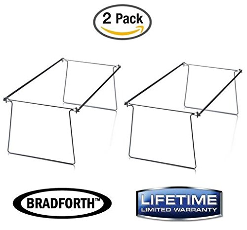 Bradforth Hanging File Frame, Letter Size, File Folder Drawer Frames, Adjustable 14" to 18", 2 Pack