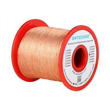 BNTECHGO 36 AWG Magnet Wire - Enameled Copper Wire - Enameled Magnet Winding Wire - 1.0 lb - 0.0049" Diameter 1 Spool Coil Natural Temperature Rating 155℃ Widely Used for Transformers Inductors