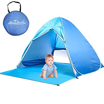 MonoBeach Pop up Tent Beach Sun Shelter Portable UV Protection Shade Cabana for Outdoor(Blue)